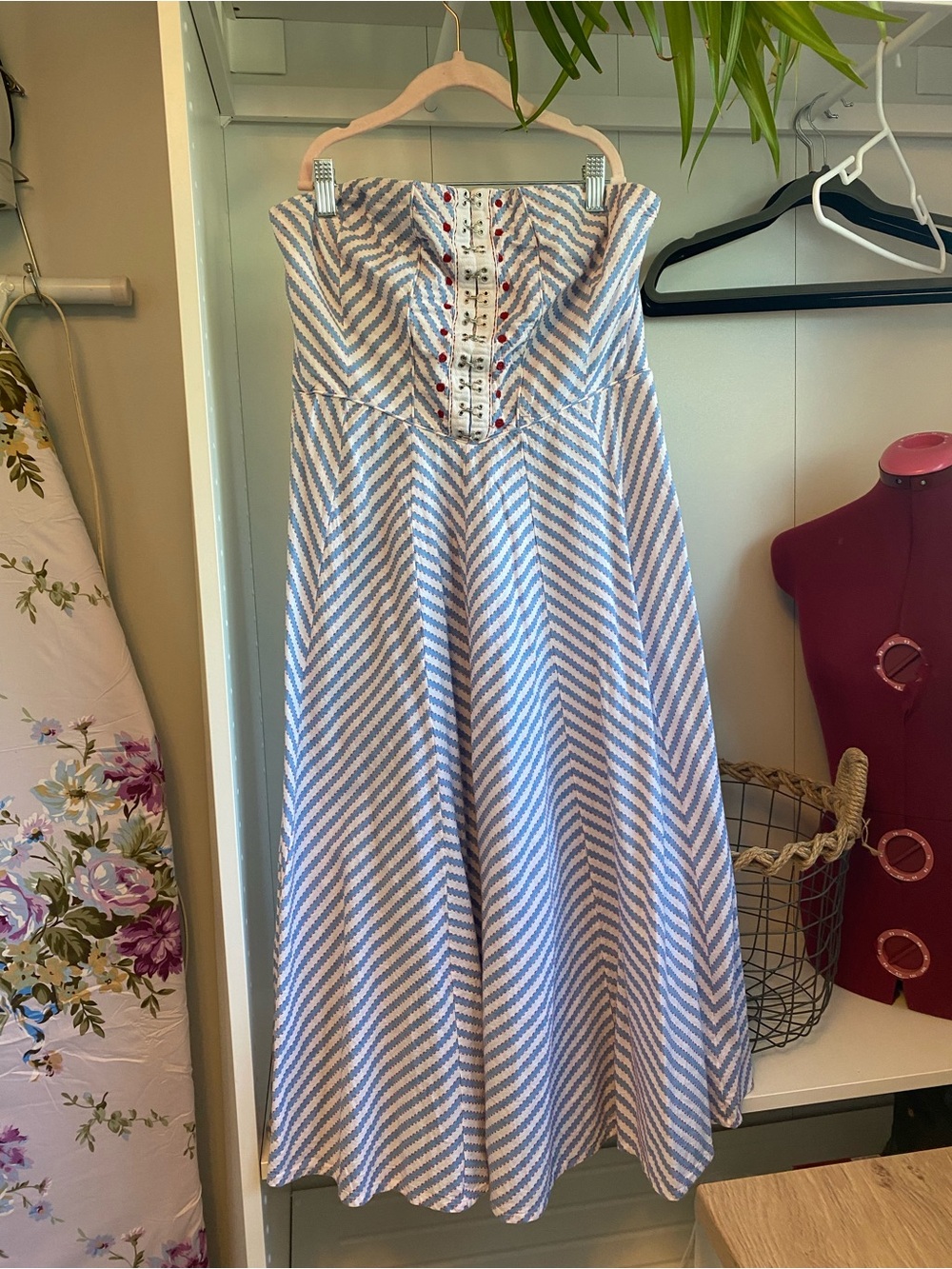 Anthropologie Maeve Cotton Strapless Dress